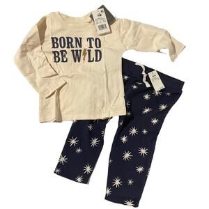 Grayson Mini Baby Boys 18m 2pc Born to Be Wild Top & Bottom Set shirt pants NWT